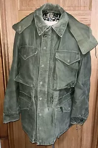 Cappotto da campo vintage anni 60 raso OG 107 militare US Army epoca Vietnam giacca cappuccio piccolo - Foto 1 di 24