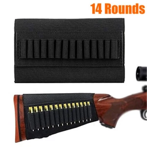 14 Rounds Tactical Shell Holder Shotgun Buttstock Ammo Pouch Gun Accessories - Picture 1 of 11