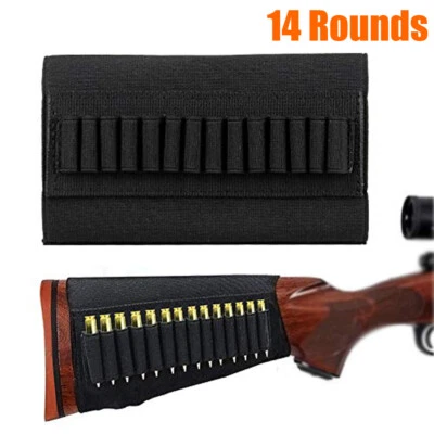 New 14 Rounds Tactical Shell Holder Shotgun Buttstock Ammo Pouch Gun Accessories - Image 1 of 4