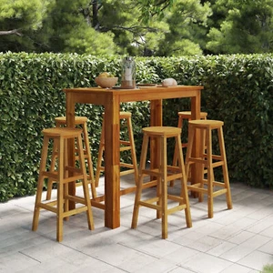 Tidyard 7 Piece Garden Bar Set Garden Patio Terrace Bistro Table Balcony L0I4 - Picture 1 of 10