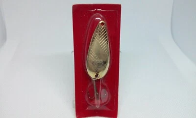 Vintage Gold Spoon 1 3/4" Wobbler Wiggle Spoon Fishing 1/4oz Lure NOS - Image 1 of 4