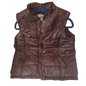 PUFFER VEST WOMEN XL BROWN WinterJacket Outerwear 14/16 Route 66 - Picture 1 of 17