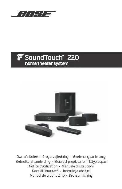 Sistema de cine en casa Bose SoundTouch 220 manual del propietario guía del usuario instrucciones Foto 1 de 1