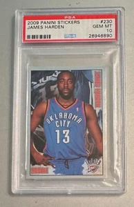 James Harden 2009 Panini Stickers #230 - PSA 10 - SCARCE ROOKIE!! - Picture 1 of 2