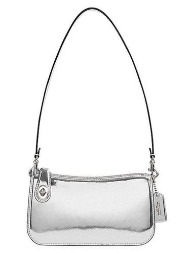 Borsa a tracolla Coach Penn Y2K argento metallizzato CM537 piccola pochette ORGPKG