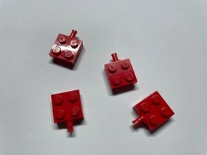 Lego 4 x rote Platte modifiziert 2 x 2 mit Radhalter 6687 6357 6515 6549 Ref 4488 - Bild 1 von 1