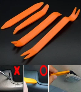 Plastic Trim Removal Pry Tool Set for Car Radio Panel Door Dash Clip Fasteners - Picture 1 of 12
