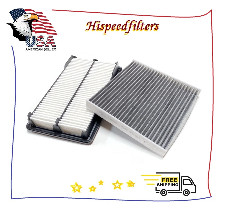 Filtro de aire de cabina de motor y carbono para Acura TLX V6 2015-2017 Accord V6 2015-2017  Foto 1 de 1