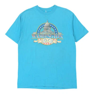 Single Stitch Washington DC Unbranded Graphic T-Shirt - XL Blue Cotton - Image 1 of 4