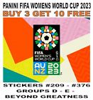 PANINI FIFA DAMSKIE MISTRZOSTWA ŚWIATA 2023 KOLEKCJA NAKLEJEK #209 - #376 GRUPY D E