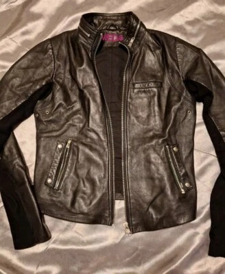 Veda Women's Leather Biker Moto Jacket  Size S  - Image 1 of 4