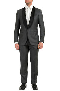 Hugo Boss Men's "Henry1/Glow2" Slim Fit Gray 100% Wool Tuxedo Suit