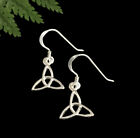 Celtic Trinity Knot Solid Sterling Silver Earrings - Equality Eternity Unity