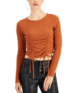 Womens Juniors Self Esteem size S Cropped Cinched Waist Ruched Top date night - Picture 1 of 2