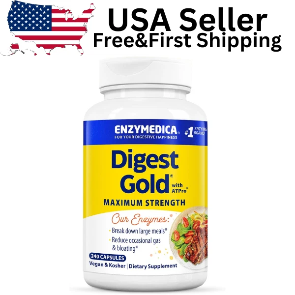 Enzymedica Digest Gold + ATPro 240 quilates – Fórmula enzimática digestiva de ação rápida - Imagem 1 de 4