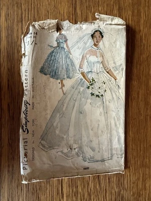 Vintage 1950’s Simplicity Wedding And Bridesmaid Dress Pattern 4697 Size 14 - Image 1 of 4