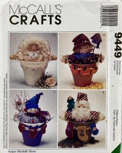 Maceta Gente Espantapájaros Ángel Muñeco de Nieve Papá Noel Patrón de Costura McCall's 9449 Fuera de Stock - Imagen 1 de 2