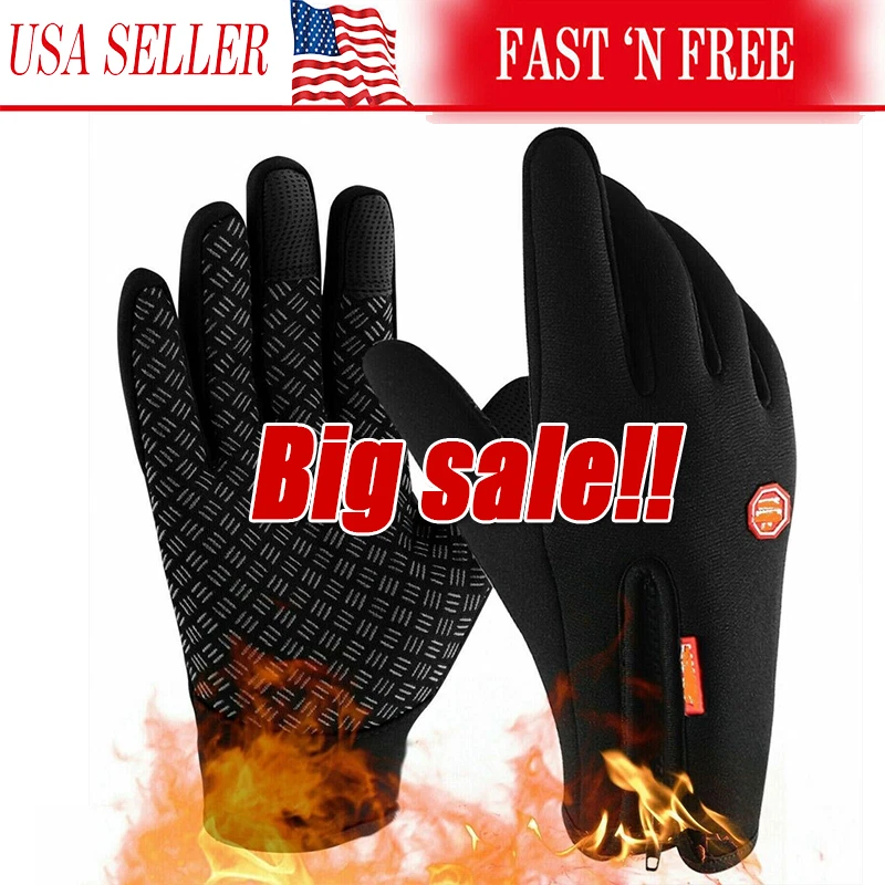 Guantes térmicos impermeables de invierno con pantalla táctil guantes cálidos hombres mujeres al por mayor Foto 1 de 4
