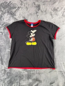 Disney Mickey Mouse Vintage Ringer T-Shirt Women’s M Sleepwear 2004 - Picture 1 of 7