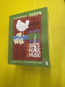 Woodstock Poster Puzzle 1000 Pezzi Arnold Skolnick 3 Giorni di Pace e Musica Nuovo - Foto 1 di 9