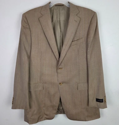NUEVO CON ETIQUETAS ERMENEGILDO ZEGNA Abrigo Deportivo 44L Hombres Beige Rayas Lana Seda 2 Botones Blazer Foto 1 de 4