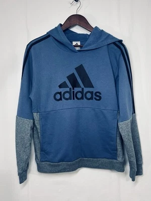adidas Youth XL Blue & Gray 2-Tone Hoodie Sweatshirt Kangaroo Sporty School - Image 1 of 4