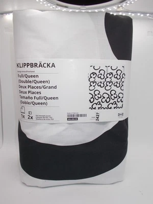 Ikea Duvet Cover set Full/Queen Klippbracka  NEW  Black and WHite - Image 1 of 2