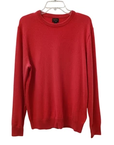 J Crew Herren Pullover Large 100% Kaschmir Rot Orange Rundhals Pulli Neu mit Fehler - Bild 1 von 7