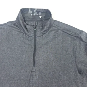 Greyson Golf Pullover Sweater Herren Large grau Fischgrät Viertelreißverschluss Stretch - Bild 1 von 12