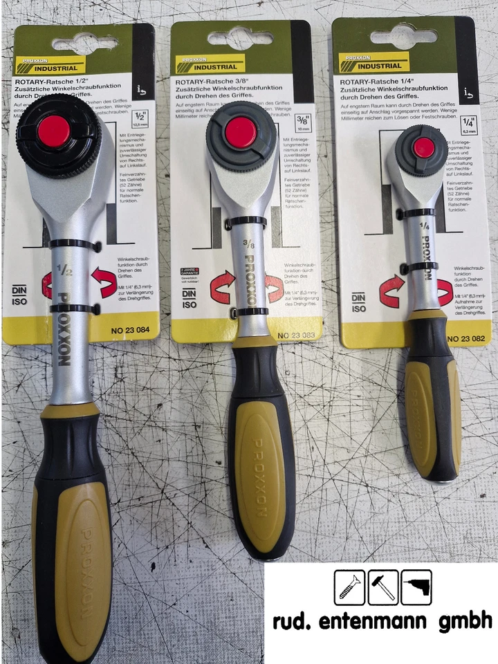 PROXXON ROTARY-Ratsche Set 1/4", 3/8", 1/2" , 23082 + 23083 + 23084 - Bild 1 von 1