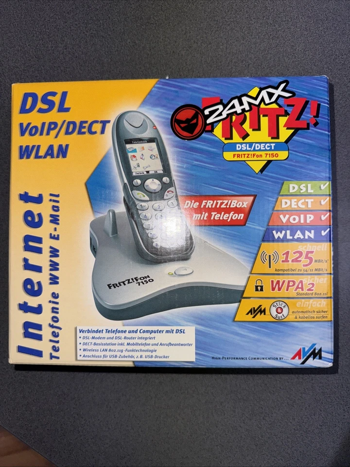 AVM FRITZFon 7150 125 Mbps 1-Port 100 Mbps Verkabelt Router (20002355) - Bild 1 von 1