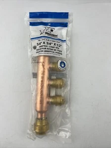 SharkBite Collettori con Rami Push-Fit 3 Porte Ottone Aperto 25552LF - Foto 1 di 6