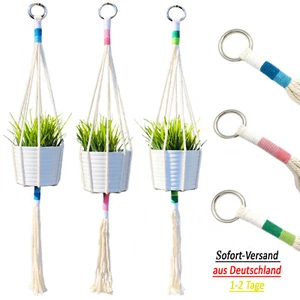 ▀ 3x Premium Makramee Blumenampel Blumentopf Garten Balkon Hängeampel Wandbehang - Bild 1 von 8