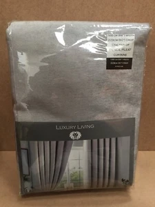 pencil pleat chenille grey curtains 168cm width x 229cm drop thermal blackout - Picture 1 of 3
