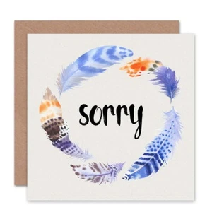Entschuldigung Aquarell Federn Geburtstagskarte - Bild 1 von 4
