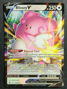Blissey V 119/198 2021 SWSH Chilling Reign Ultra Rare Pokemon Card NM - Picture 1 of 2