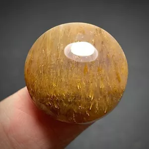 Goldener Sagenit Achat Cabochon 19x19x6 mm hochwertig 17,5 ct - Bild 1 von 6