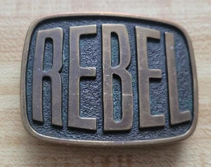 Vintage Rebel Metall Gürtelschnalle 2,5 x 2 Zoll - Bild 1 von 2