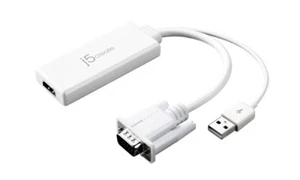 J5 Create VGA To HDMI Video + Audio Adapter White JDA204 Brand New - Picture 1 of 3