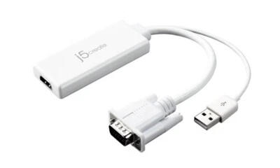J5 Create VGA To HDMI Video + Audio Adapter White JDA204 Brand New - Image 1 of 3