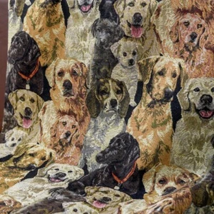 Dog Pet French Jacquard Tapestry Upholstery Decorative Art Fabric by the yard - Picture 1 of 7