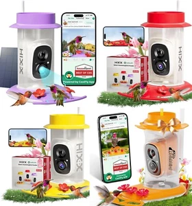 HIXX Smart Hummingbird Feeder with Camera Solar Powered, AI Bird Recognition App - Picture 1 of 14