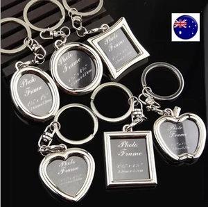 Mini Small Photo Frame Name Tag Key Ring Key chain Holder Novelty Gift her him - Picture 1 of 14