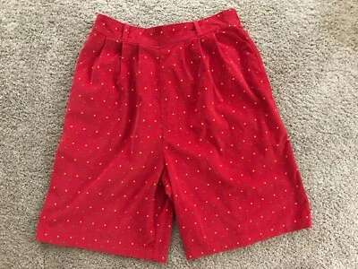 Винтажная BellePointe at Ease Красная Вельветовая Юбка Culottes/Split Юбка С В горошек Размер L - Изображение 1 из 4