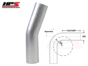 Tubo de codo de aluminio HPS 3,25"" 83 mm OD 20 grados curva 6061 calibre 16 3,5"" CLR - Imagen 1 de 1