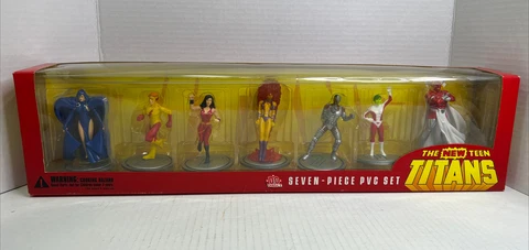 ✨VTG 2000 DC Direct The New Teen Titans 7 Piece Box Set Raven Cyborg Kid Flash✨ Cover