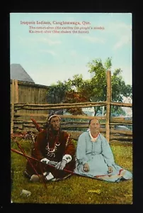 1900er Irokesen Indianer Tha-nen-ri-shon und Ka-ien-ti-shon Caughnawaga QC Kanada - Bild 1 von 2