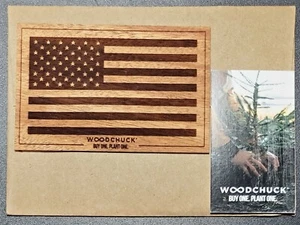 Woodchuck Wooden Antiqued American Flag, Buy One Plant One Tree w/ certificate. - Picture 1 of 3