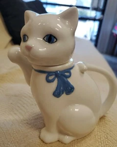 Handbemalte Keramik Katze/Katze Teekanne 6" hoch  - Bild 1 von 8