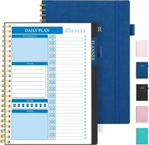 Durable Daily Planner Undated, A5 (5.8"x8.3"), Improved Navy - Picture 1 of 7